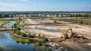 Illustrative site development near coastal wetlands
