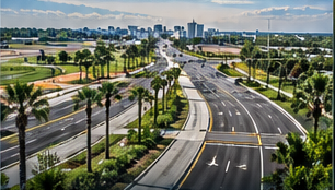 Illustrative coastal road infrastructure